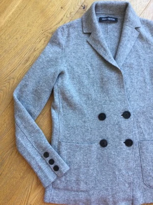 Strickblazer von Iris von Arnim Gr. XS / 34 grau Strickjacke Blazer TOP - Bild 1 von 4