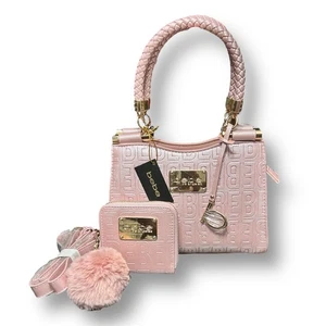 Neu Bebe Alexandra Mini Umhängetasche Geschenkset Blush Pink Logo Kunstleder Barbiecore - Bild 1 von 14