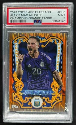 2023 Topps Argentina Fileteado Alexis Mac Allister Orange Tango #/25 PSA 9 - Image 1 of 2