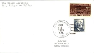 Ozark Airlines First Flight Saint Louis Missouri Airport - Dallas Texas - 1969 - Picture 1 of 2