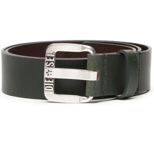 Diesel Herren Gürtel Büffelleder silberne Schnalle dunkelgrün W32 neu mit Etikett - Bild 1 von 8