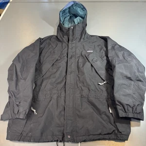 Giacca antipioggia vintage anni 90 Patagonia Storm Parka grande con cappuccio Gorpcore full zip - Foto 1 di 14