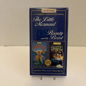 1992 GOODTIMES VERY rare NEW & SEALED The Little Mermaid Beauty & the Beast VHS - Picture 1 of 6