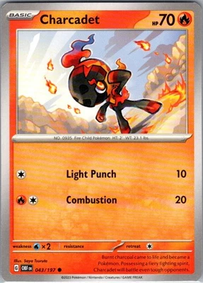 Charcadet 043/197 Normal Common SV03: Obsidian Flames NM - Image 1 of 2