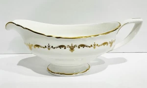 Royal Worcester GOLD CHANTILLY Gravy Boat Fine Bone China Excellent EUC - Picture 1 of 3