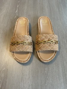 Vince Camuto Kallin Damen-Keilsandale Farbe Kork Natur Größe 10 neu ohne Etikett oder Karton. - Bild 1 von 9