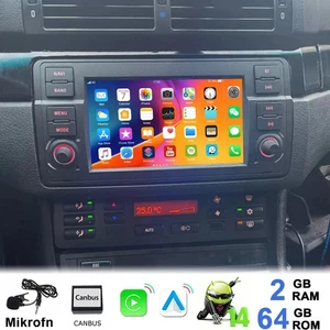 7" Android 14 2+64G für 3er BMW E46 318 320 Autoradio GPS NAVI WiFi Carplay Auto - Bild 1 von 14