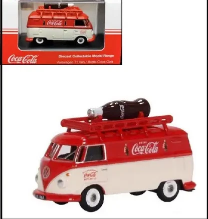 OXFORD DIECAST, VOLKSWAGEN Type1 Van con mini bottiglia di Coca-Cola, 1/76,  ... - Immagine 1 di 1