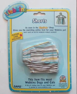 AT striped shorts fits most WEBKINZ cat dog pet CLOTHING new code - Picture 1 of 2