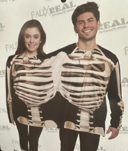 FauxReal FotoRealista Parejas Esqueleto Halloween Camisa Disfraz Adulto Talla S/M - Imagen 1 de 2