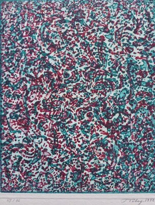 MARK TOBEY SUMMER JOY FIRMADO A MANO 1972 Grabado Arte expresionista abstracto EE. UU. Foto 1 de 4