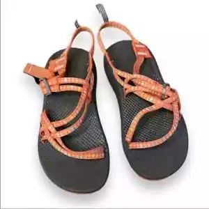 Chaco | Orange Multicolor Double Strap Sandals - Picture 1 of 5