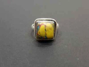 Fantástico Mosaico Jaspe Piedras 925 Plata de Ley Hecho a Mano Anillo Todo Talla - Imagen 1 de 3