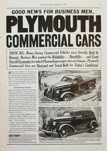 1937 Plymouth Auto Oldtimer Anzeige Gute Nachrichten für Geschäftsleute - Bild 1 von 1