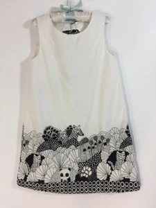 Gymboree Black & White Sleeveless Cotton Shift Animal Print Dress Sz 5 Holiday - Picture 1 of 5