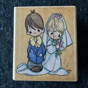 Precious Moments Rubber Stamp Bless & Keep You Wedding Couple Stampendous - Picture 1 of 9