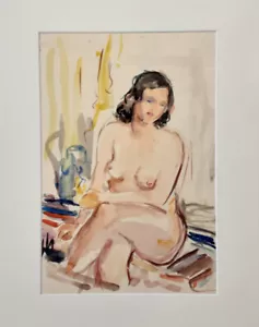 Hans Mau: Akt - (Aquarell-Skizze / 1947, signiert) - Bild 1 von 1