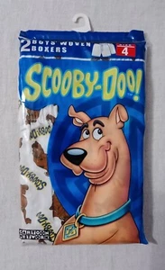 SCOOBY-DOO CARTOON NETWORK BOYS WOVEN BOXER BRIEFS UNDERWEAR 2 PACK SIZE 4 NEW - Picture 1 of 2