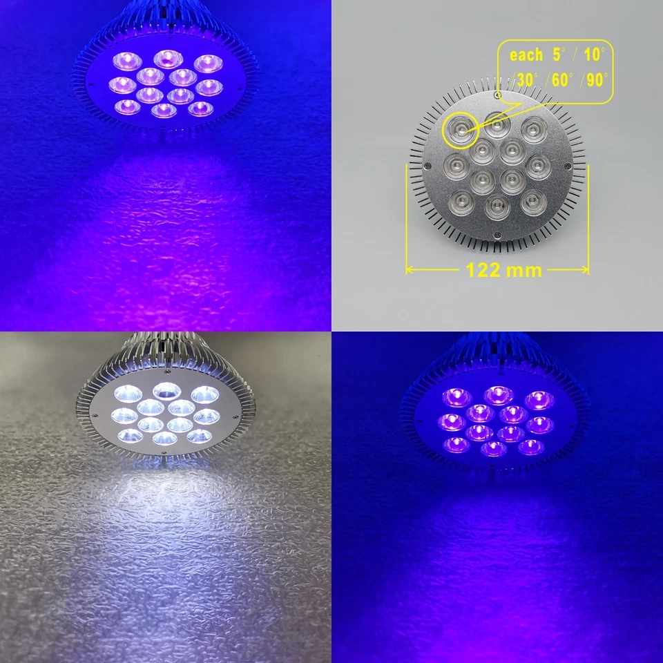 36W UV 365nm 395nm 420nm 440nm Purple LED Lamp Spot Light Bulb Curing PAR38 - Image 1 of 4