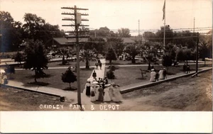 Gridley Park & Depot California RPPC - Bild 1 von 2