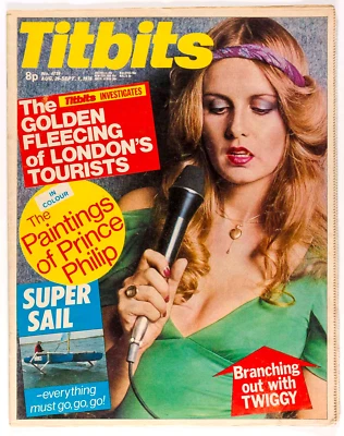 TWIGGY Nadia Comaneci OLGA KORBUT Norman Croucher TITBITS magazine August 1976 - Image 1 of 4