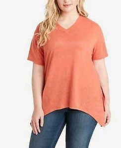 Jessica Simpson Trendy Plus Size Handkerchief-Hem T-Shirt,Size 3X/Ginger - Picture 1 of 1