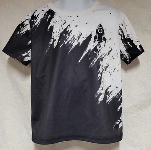 Shein Boys Shirt Size 7Y Rocket Ship Black White Short Sleeve Excellent. - Picture 1 of 6