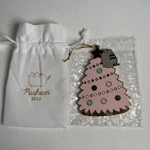 2022 Pusheen Weihnachtsschmuck rosa Baum grau Katze mit Tasche - limitierte Auflage - Bild 1 von 7