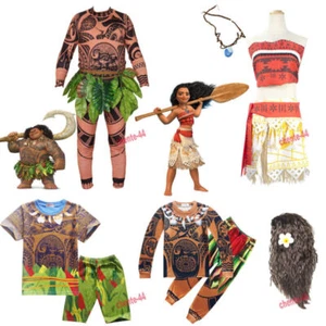 Halloween Moana Maui Cosplay Costume Set Party Fancy Dress Men Women Kids Outfit - Picture 1 of 12