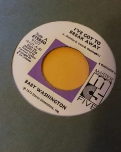 BABY WASHINGTON : I've Got To Break Away / You (JUST A DREAM) 45 Soul MASTER 5 - Imagen 1 de 2