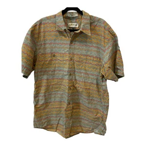 Orvis Button Up Collared Shirt Multicolor Zig Zag Stripes Men's Shirt Size XL - Picture 1 of 7