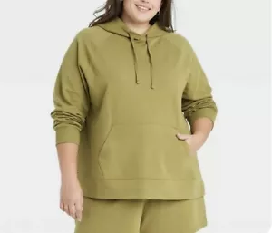 Ava & Viv Pullover Hoodie Womens Plus Size X NWT Green Hooded Sweatshirt - Picture 1 of 4