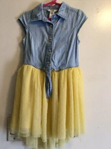 Guess Kids Denim Yellow Tulle Dress for Girls Size 6 - Picture 1 of 5