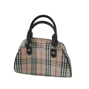 Vinrage Burberry london Beige Plaid Handbag - Picture 1 of 15