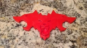 Tesla Cybertruck 3D Print CyberBeast plaque in Red - Bild 1 von 1