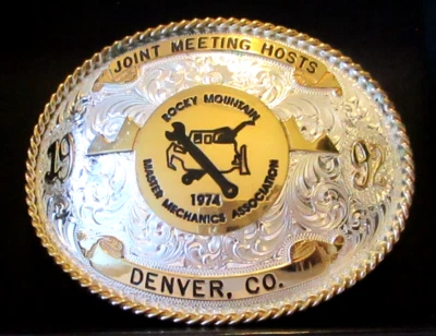 Rocky Mountain Master Mechanics 1992 Meeting Hosts Montana Silver Belt Buckle - Image 1 of 3