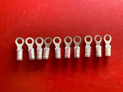 10x 53408-1 AMP Ring Terminal Conn #8 Stud Circular 16-22 AWG Crimp - Image 1 of 4