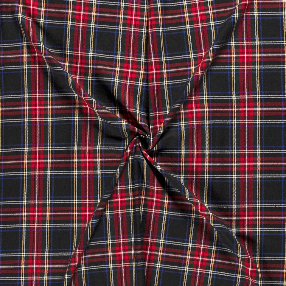 Tartan Écossais Carreaux Tissu Matière - Noir - Photo 1/1