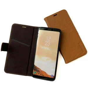 Leder Schutzhülle Samsung Galaxy S6 / S8 / S8 Plus Smartphone Tasche Cover Handy - Picture 1 of 11