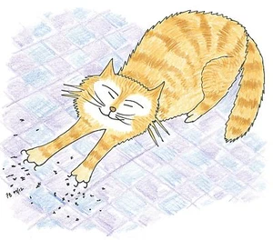 Tarjeta C6: "Alfombra con garras de gato"" #CatBooks No.5 #PeterBrighouseillustrator - Imagen 1 de 9