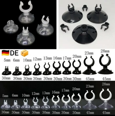 ✅Aquarium🐠Terrarium🐢Saugnapfhalter Clips Saugnäpfe Schlauch Rohrhalter 5-40mm✅ - Bild 1 von 4