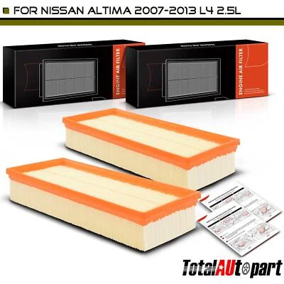 Filtro de aire del motor 2 piezas para Nissan Altima 2007 2008 2009 2010 2011 2012 2013 2,5 L Foto 1 de 4