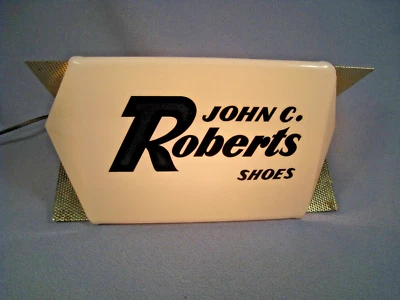 Rare Vintage John C. Roberts Shoes Lighted Sign 12" W. X 6 1/2" T. - Image 1 of 4
