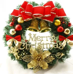Weihnachtskranz Fenster Adventskranz Tür Deko Weihnachtsbaum Girlande Glocke DE - Bild 1 von 6