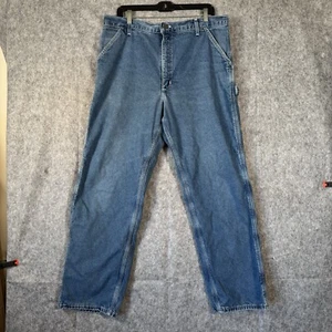 Jeans Carhartt Carpenter vintage uomo 38x32* Y2K abbigliamento da lavoro foderato in flanella made in USA - Foto 1 di 15
