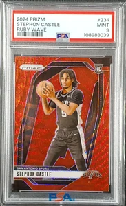 Stephon Castle 2024-25 Panini Prizm - Ruby Wave Prizm #234 RC Rookie PSA 9 Spurs - Picture 1 of 2