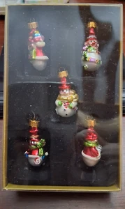 Michael's 5er Pack Mini Glas Schneemänner Ornamente Neu im Karton - Bild 1 von 3