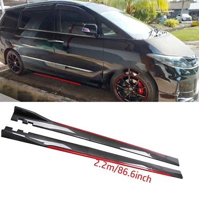 Carbon Fiber Look 86.6" Side Skirt Extension Spoiler Splitter For Honda Odyssey Foto 1 de 4