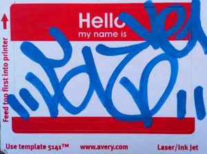 GIZ RIS TAG on sticker SEEN/COPE2/CRASH/QUIK/IZ/BLADE/DAZE/JONONE/RISK/DUSTER - Picture 1 of 1