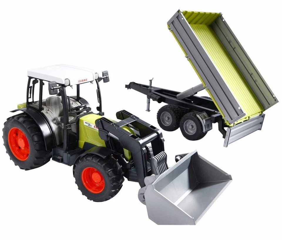Bruder #02112 ClaasNectis 267 F Tractor with Front Loader and Tipping Trailer!  - Image 1 of 1